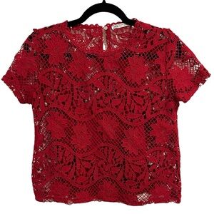 Zara Women’s Dark Red Crochet Top